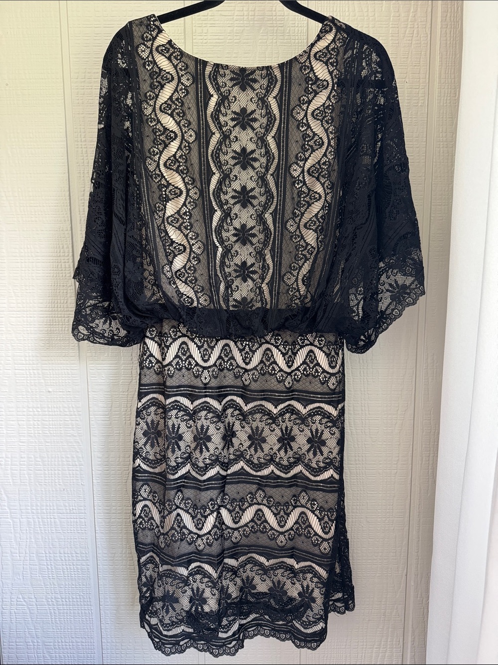 NWT MARINA Black Lace Design Dress